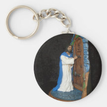Jesús que golpea en la puerta llavero