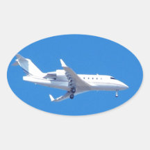 Jet privado calcomania óval personalizadas