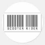 Jinete de la vespa del código de barras etiqueta