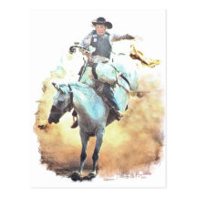 jinete del bronc tarjeta postal