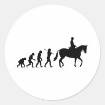 Jinete del caballo etiquetas redondas