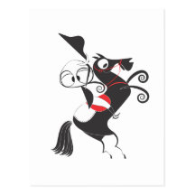Jinete del caballo que realiza la pirueta que se a postales