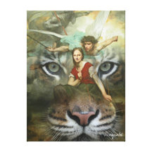 Jinete del tigre impresiones en lona
