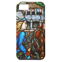 Jinete del vitral de Nouveau del arte iPhone 5 Case-Mate Coberturas