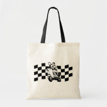 Jinetes blancos y negros de la vespa del control bolsas de mano