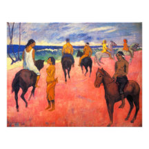 Jinetes de Gauguin en las invitaciones de la playa Anuncios