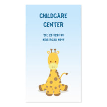 Jirafa del bebé del centro de guardería del cuidad tarjeta personal