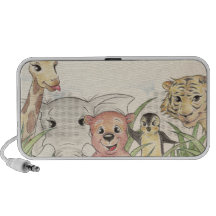 Jirafa, elefante, oso, pingüino, y tigre lindos altavoz