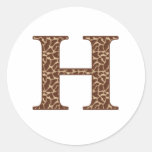 jirafa-h pegatina redonda