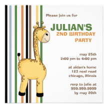 Jirafa • Invitación del cumpleaños