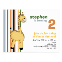 Jirafa • Invitación del cumpleaños Tarjetas Postales