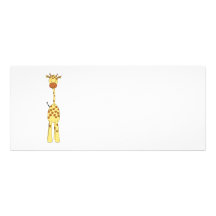 Jirafa linda alta. Animal del dibujo animado Comunicado Personalizado