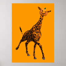 Jirafa linda de Halloween Posters
