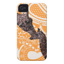 Jirafa linda de la madre y del bebé iPhone 4 Case-Mate funda