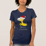 Jirafa linda en el gorra de Santa Camisetas