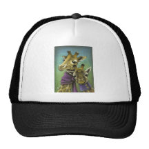 Jirafas del inconformista gorro de camionero