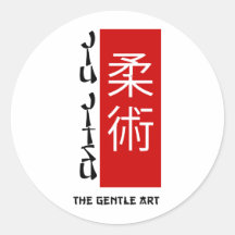 Jiu Jitsu - el arte apacible Pegatina Redonda