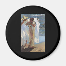 Joaquín Sorolla y Bastida después del baño Imanes De Nevera