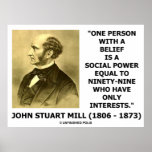 John Stuart Mill un poder del Social de la creenci Poster