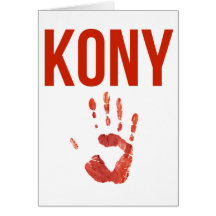 José Kony 2012 - mercancía de la "mano sangrienta" Felicitacion