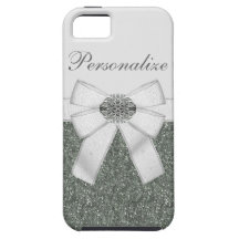 Joya de plata del brillo y del diamante iPhone 5 Case-Mate protectores