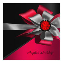 Joya de plata gris negra roja del arco de la fiest invitacion personalizada