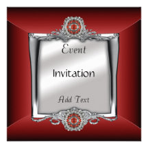 Joya roja de plata elegante de la invitación
