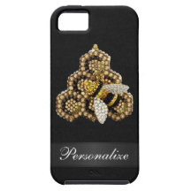Joyas del diamante de la abeja y del panal persona iPhone 5 Case-Mate cárcasas