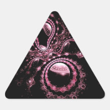 Joyas rosadas de fractales calcomania de triangulo