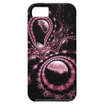 Joyas rosadas de fractales iPhone 5 funda