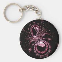 Joyas rosadas de fractales llaveros personalizados