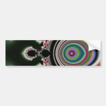 Joyas rosadas negras del fractal del arco iris etiqueta de parachoque