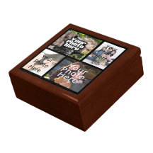 Joyería del recuerdo del collage de cuatro fotos/c caja de regalo