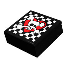 Joyero del cráneo del corazón de Emo Cajas De Regalo