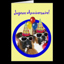 ¡Joyeux Anniversaire! Carte de Boxeurs tarjetas
