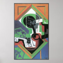 Juan Gris - cuenco del silbido y de fruta de uvas Poster