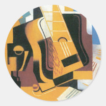 Juan Gris - fotografía de la guitarra Pegatina