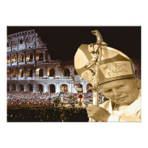 Juan Pablo II que bendice Notecards Invitacion Personalizada