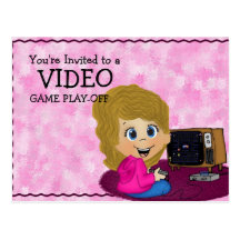 Juego-Apagado del videojuego - chica Tarjetas Postales
