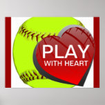 Juego con el poster del softball del corazón