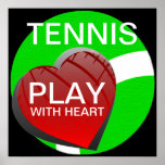 Juego con el poster del tenis del corazón