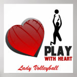 Juego de los chicas con el poster del voleibol del
