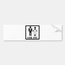 juego sobre icono nupcial de los pares pegatina de parachoque