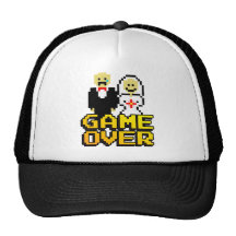 Juego sobre la boda (de 8 bits) gorros bordados