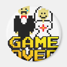 Juego sobre la boda (de 8 bits) imanes  