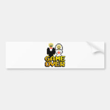 Juego sobre la boda (de 8 bits) pegatina de parachoque