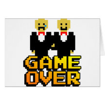"Juego sobre" la boda (gay, de 8 bits) Felicitacion
