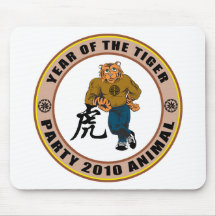 Juerguista 2010 años del tigre alfombrillas de ratones