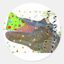 Juerguista del dinosaurio etiqueta