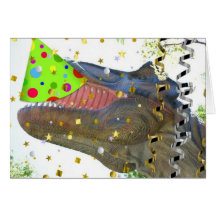 Juerguista del dinosaurio felicitacion 